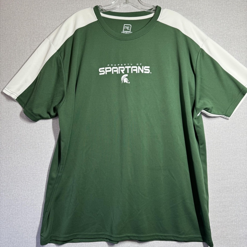Michigan State Spartans Shirt‎ Mens 2XL Green NCAA Football Proedge Tee T-Shirt